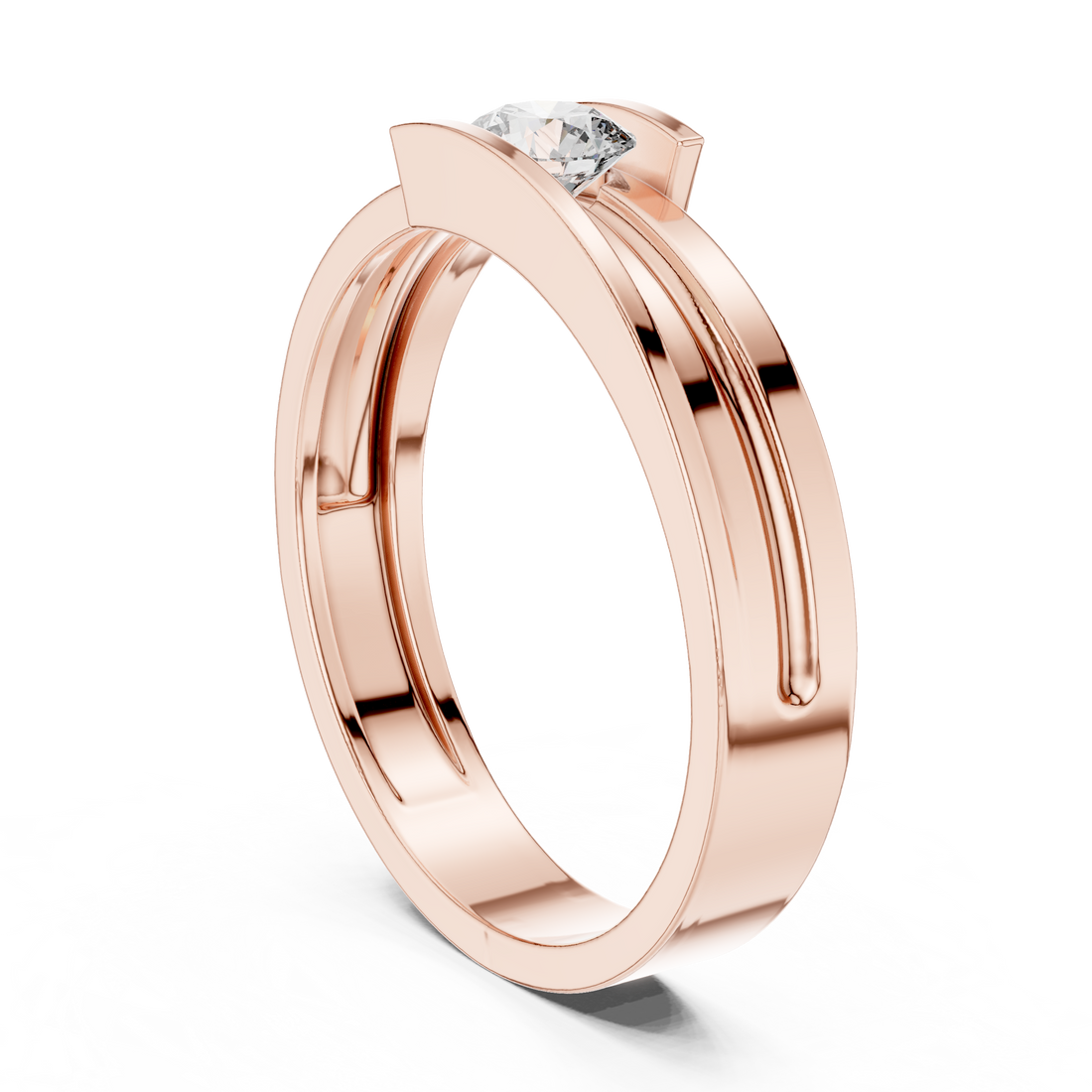 HLR-05 3MM - Solitaire Round Ring - White Gold