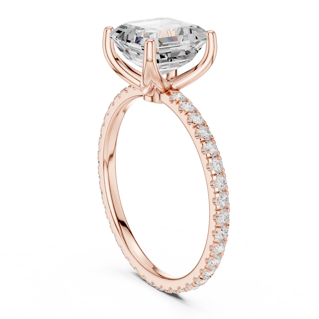 16 AC - Solitaire Asscher Ring - White Gold