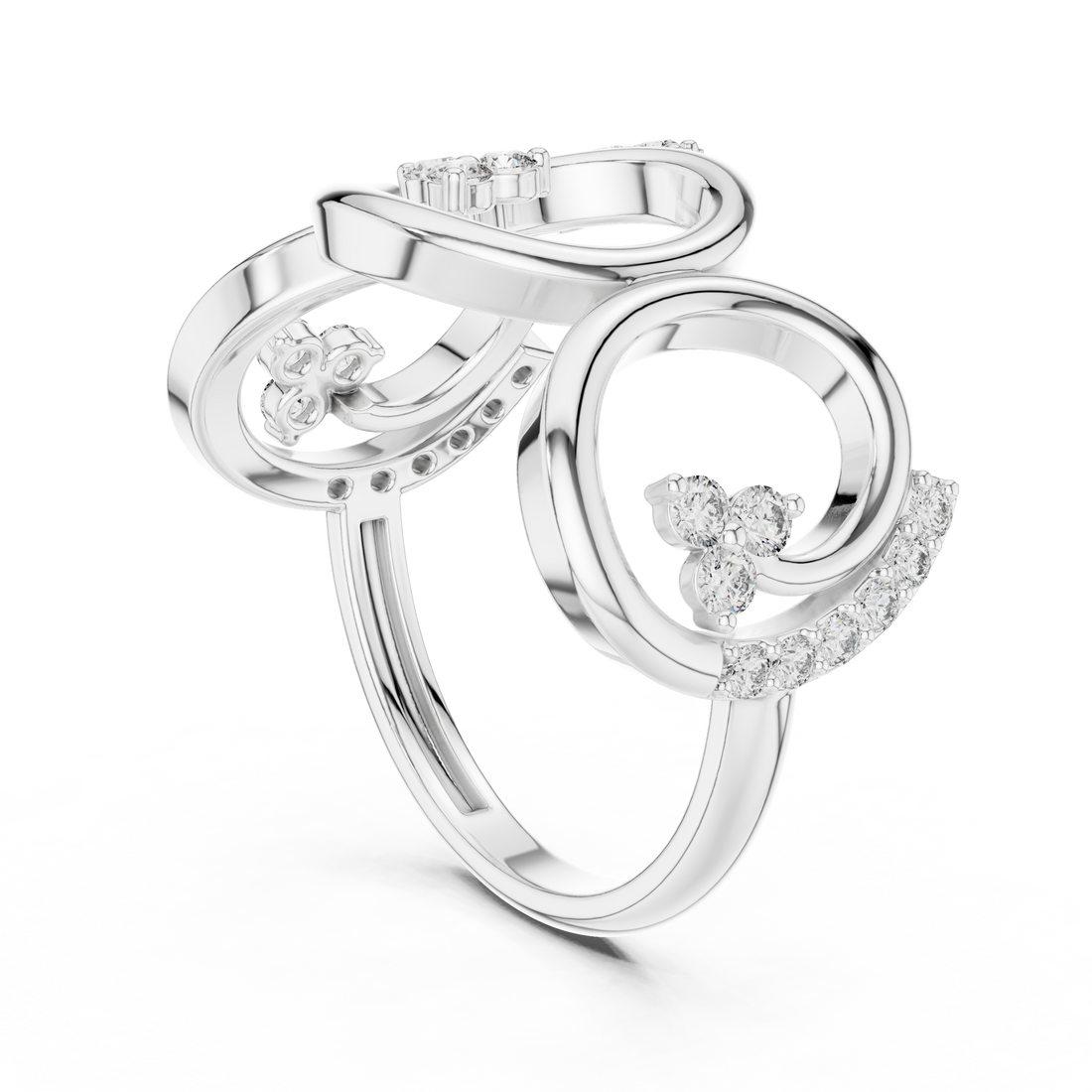 GHFTG - Fashion Round Ring - White Gold