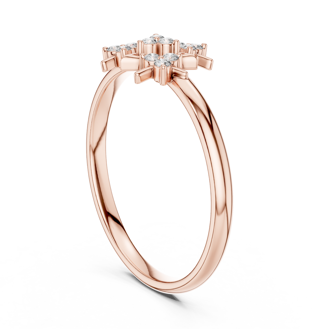 1 (432) - Fashion Round Ring - White Gold