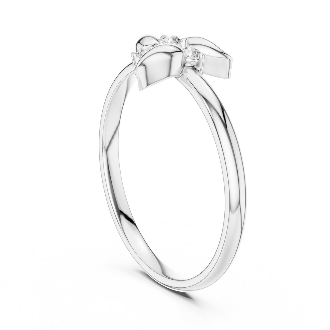 1 (444) - Fashion Round Ring - White Gold