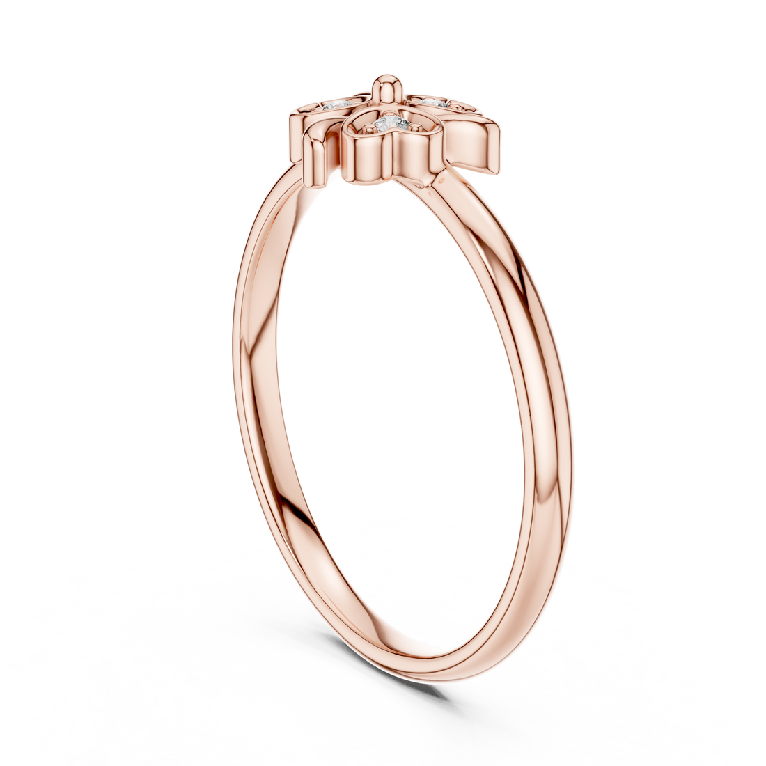 1 (398) - Fashion Round Ring - White Gold