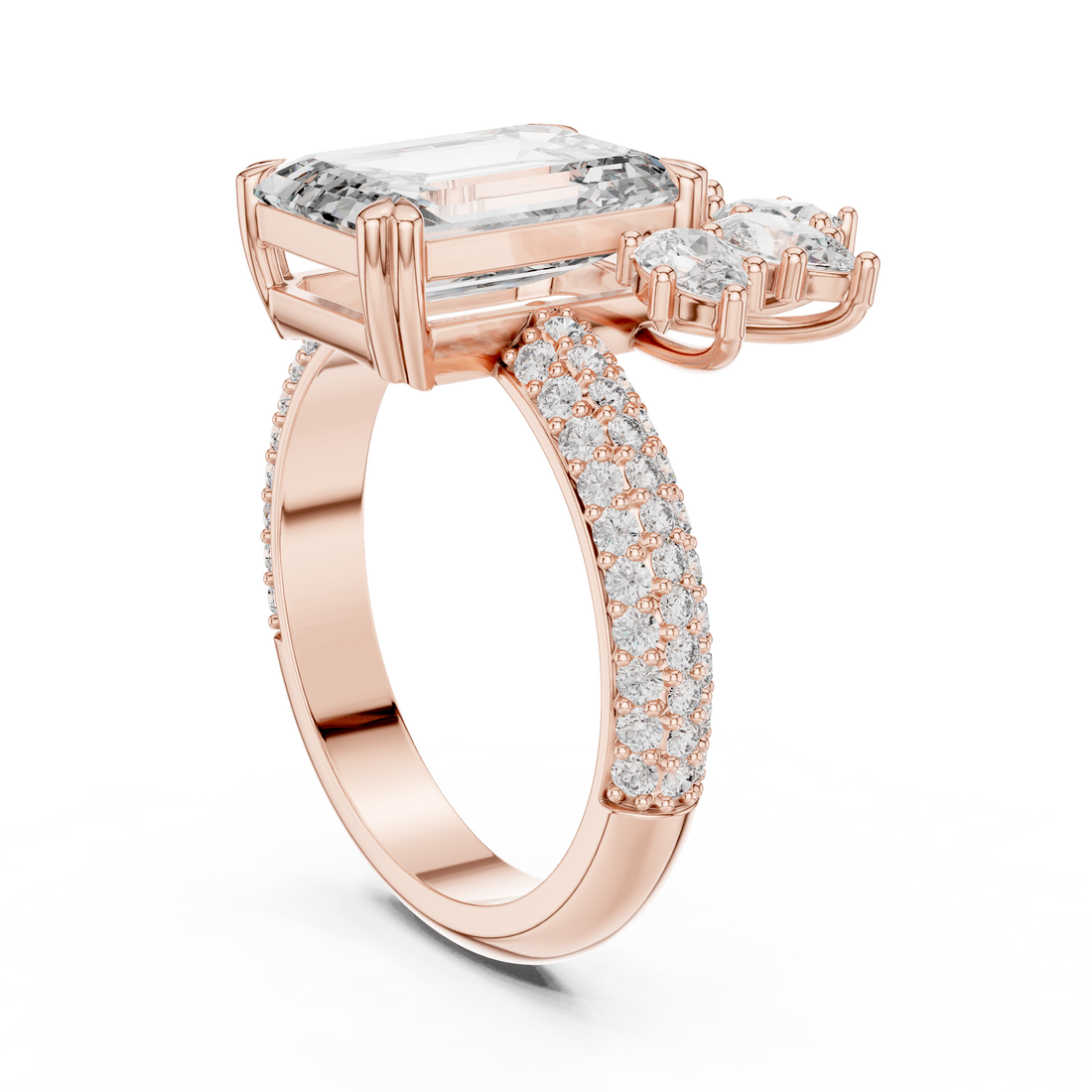 9#10029L_25 - Fashion Emerald Ring - White Gold