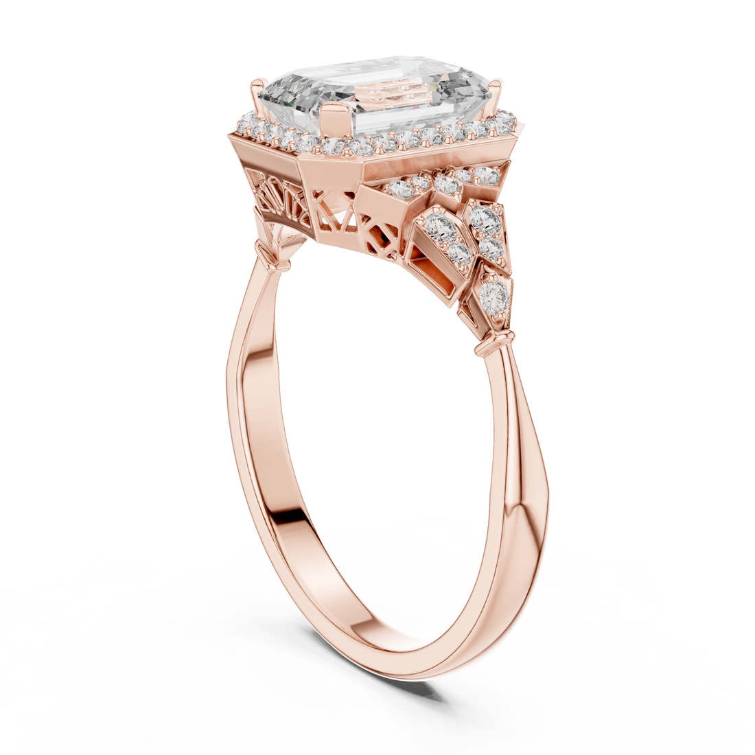 00001L (38) - Fashion Emerald Ring - White Gold
