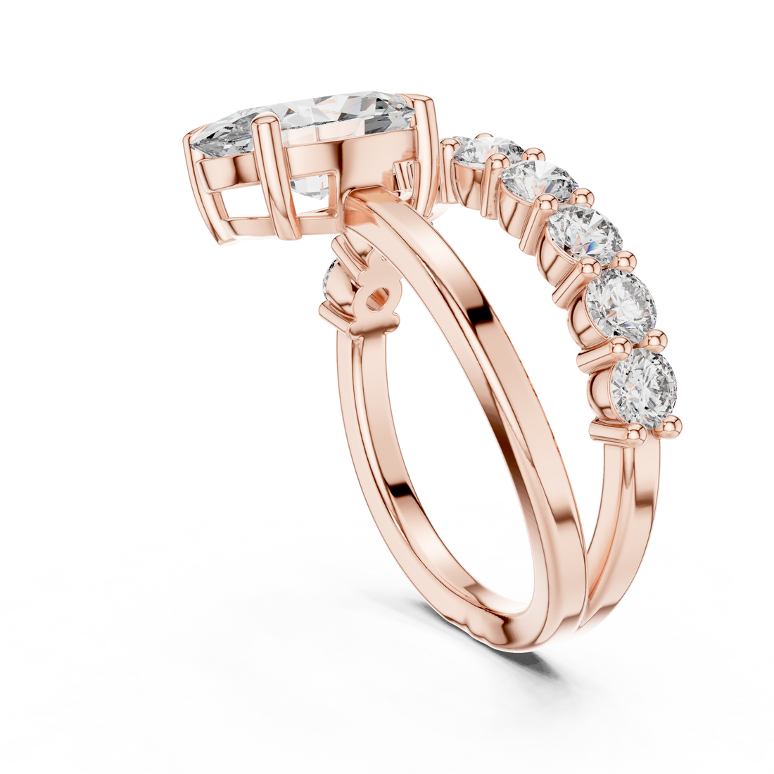 9#10015L_27 - Bypass Oval Ring - White Gold