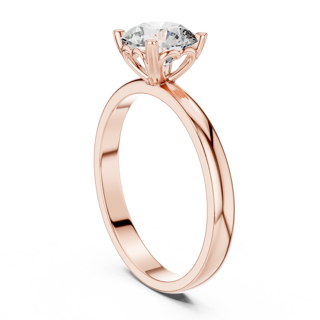 LR-0010 - Solitaire Round Ring - White Gold