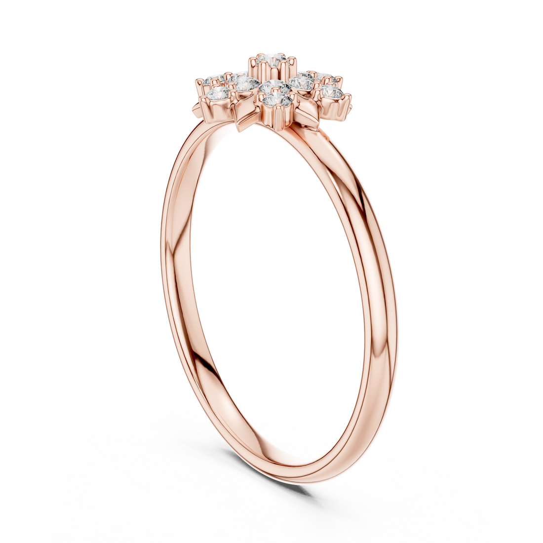 1 (438) - Fashion Round Ring - White Gold