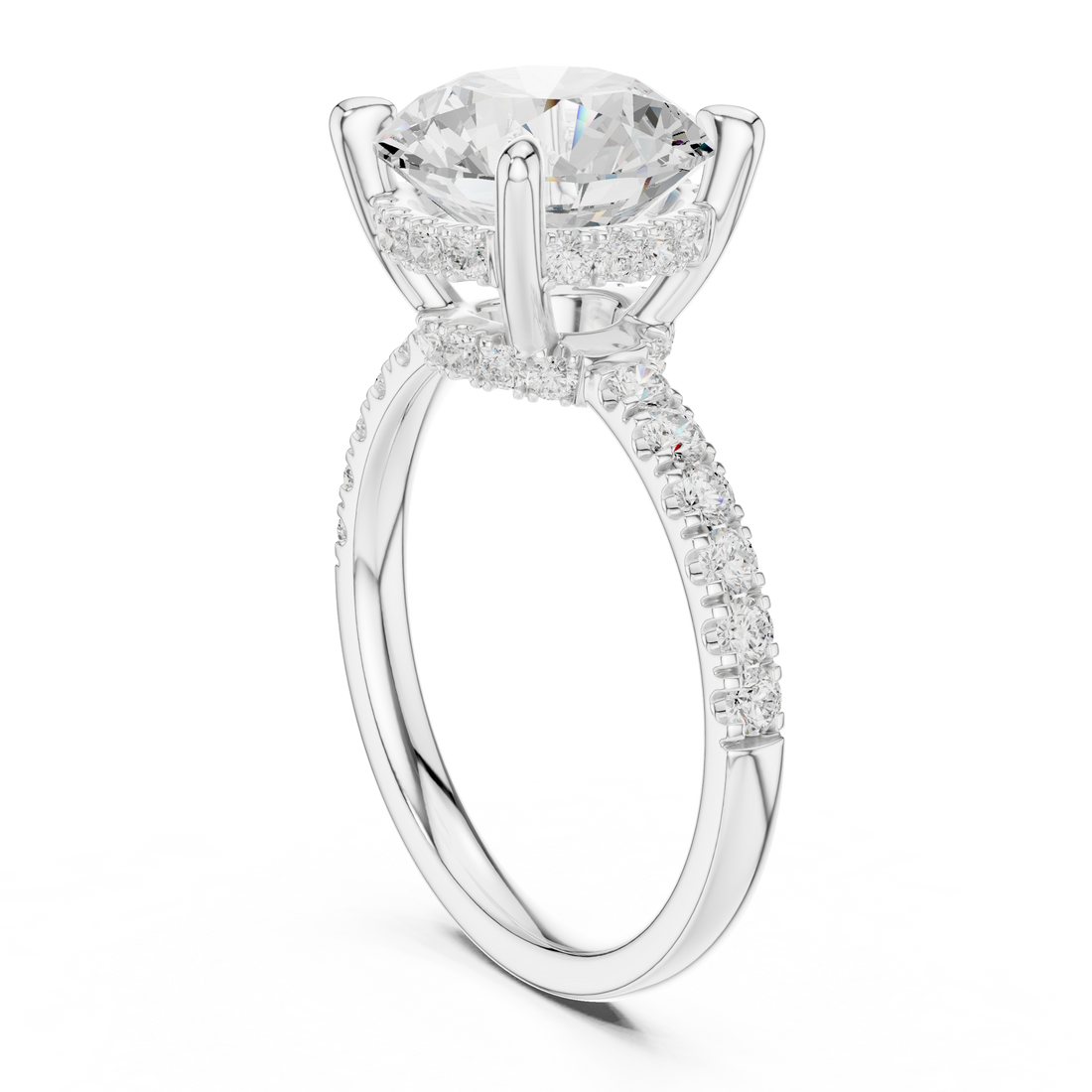 DDLR-259-RD - Solitaire Round Ring - White Gold
