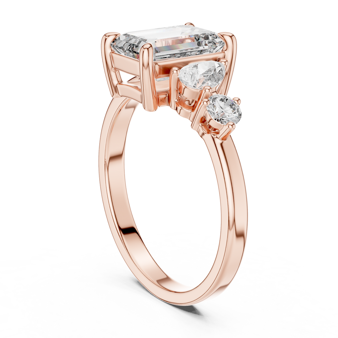 DDLR-063 - Fashion Emerald Ring - White Gold