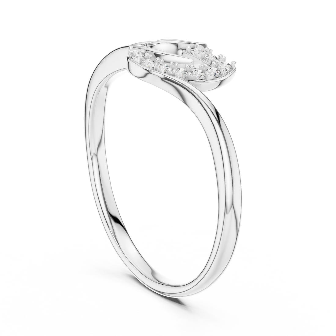 12#10047@L - Fashion None Ring - White Gold