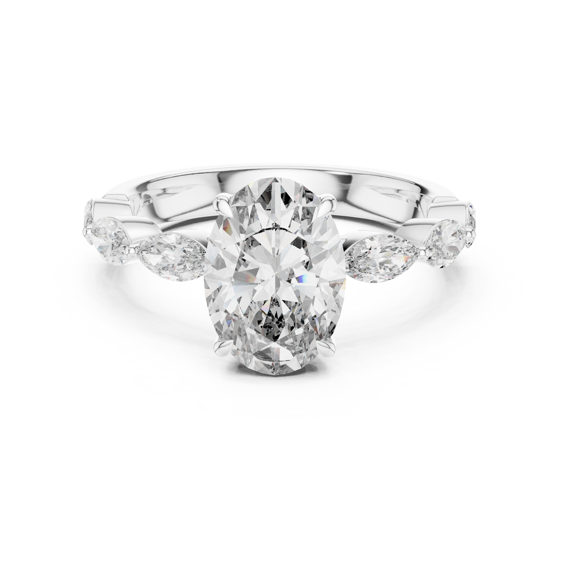 Solitaire Ring - Oval | 9#10031L_SS9 - Rose Gold