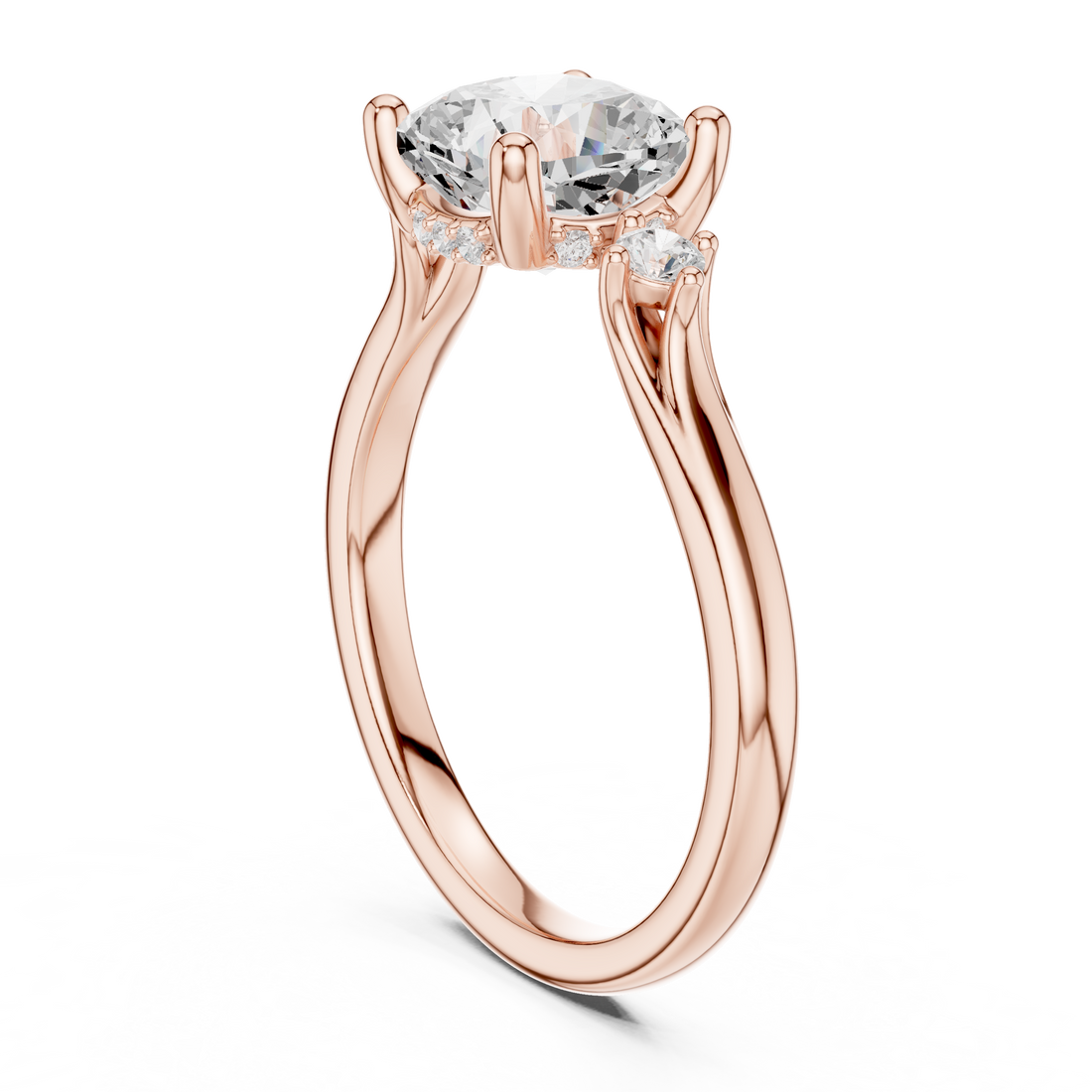 DDLR-970 - Three Stone Cushion Ring - White Gold