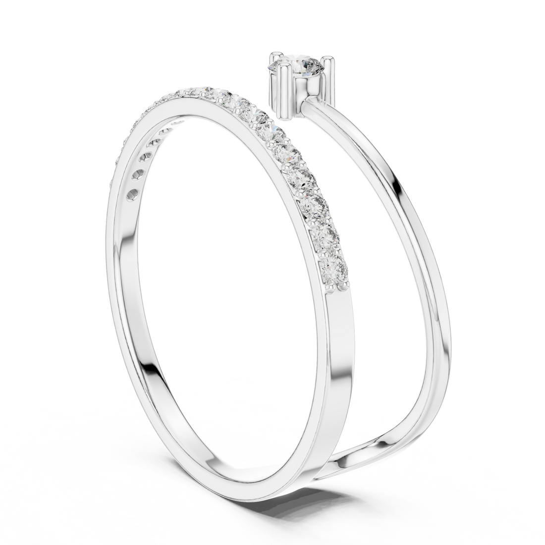 1 (235) - Bypass Round Ring - White Gold