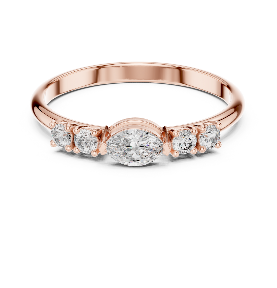 Fashion Ring - Oval | HLR-104 - Rose Gold