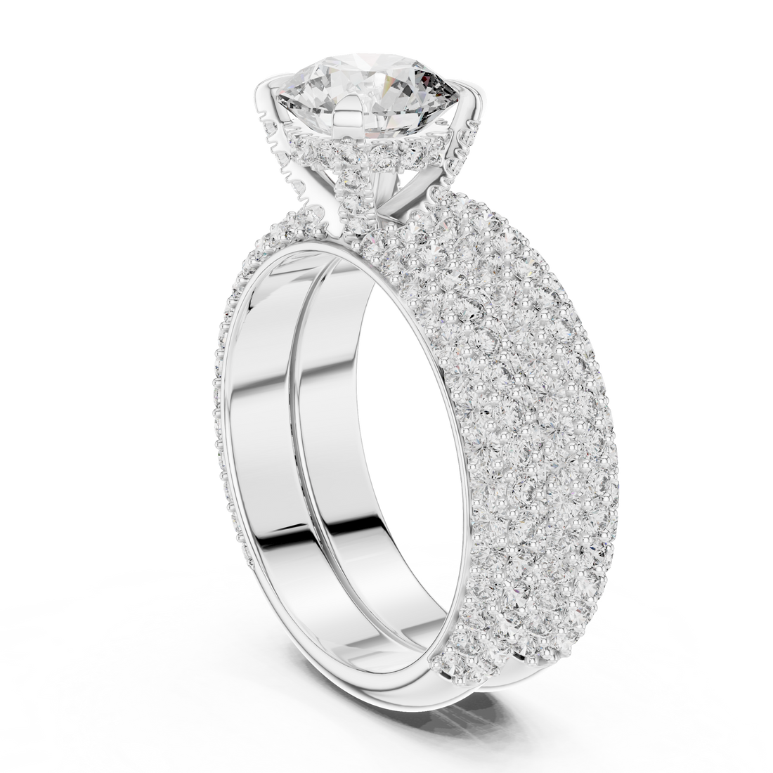 DDLR-012 - Solitaire Round Ring - White Gold
