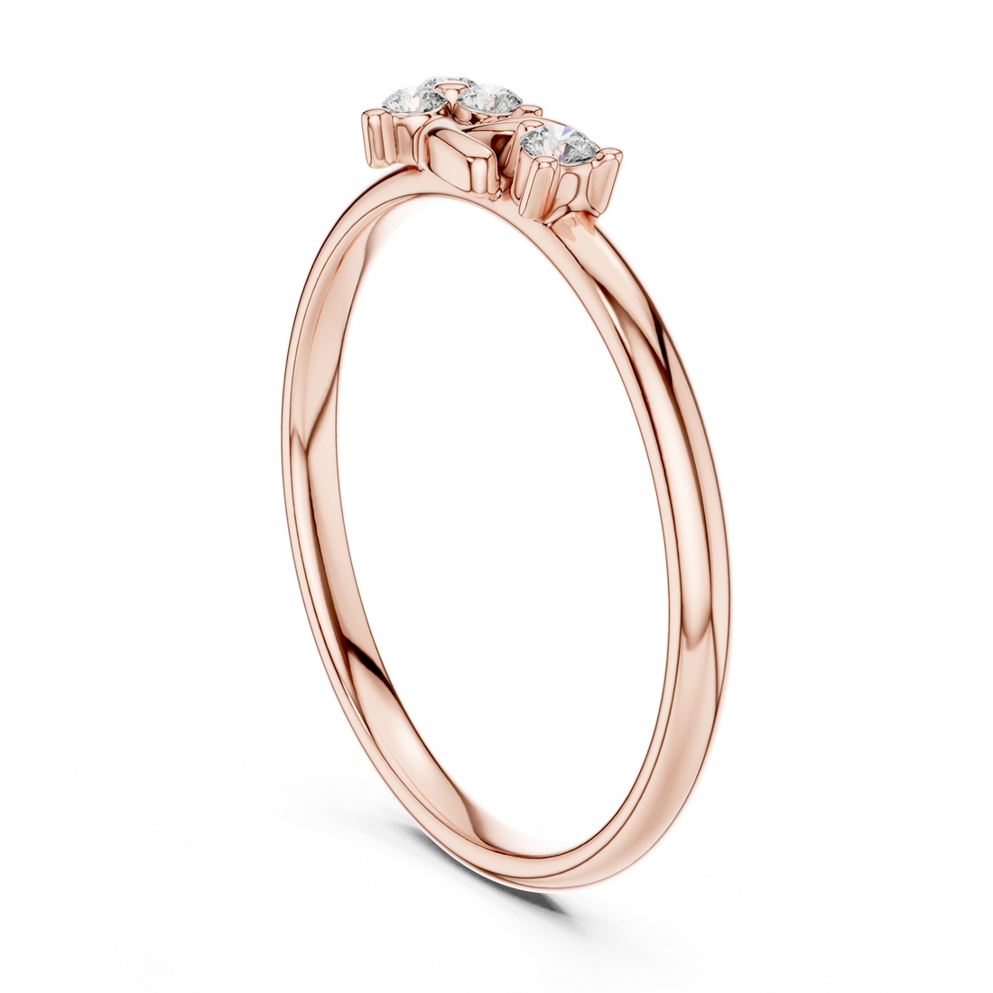1 (359) - Fashion Round Ring - White Gold