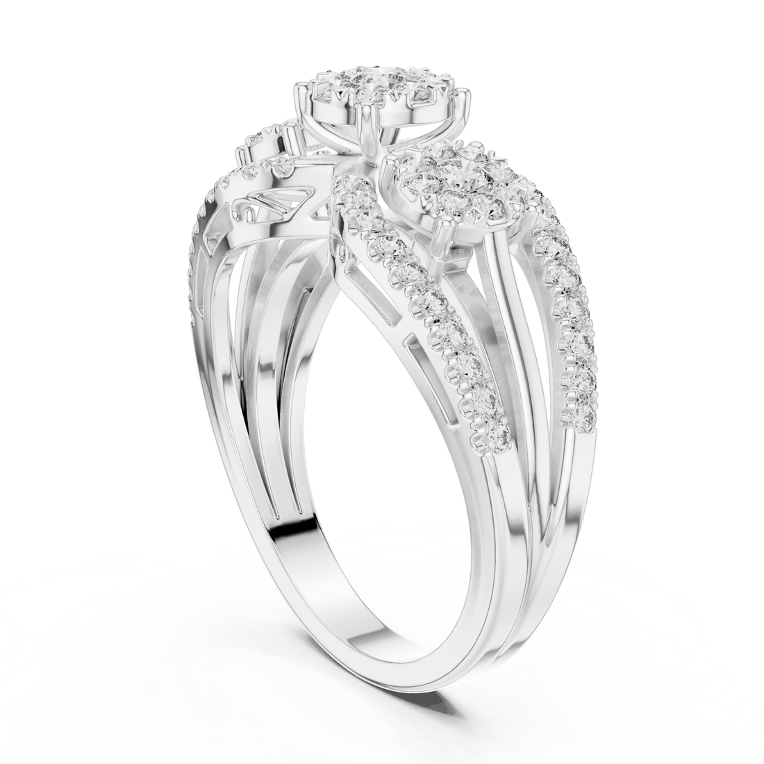 19#120016L - Fashion Round Ring - White Gold