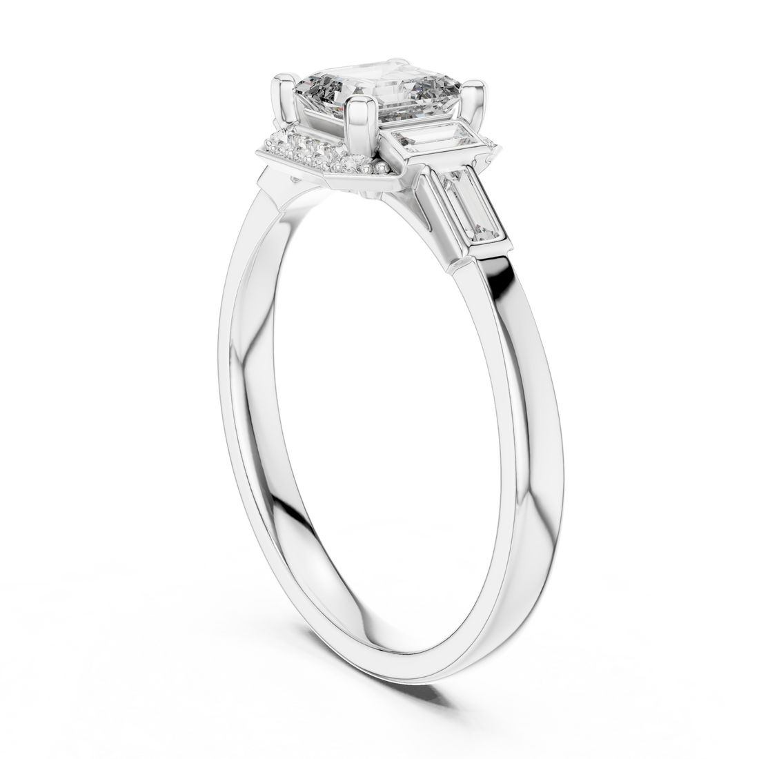 00001L (1) - Fashion Emerald Ring - White Gold