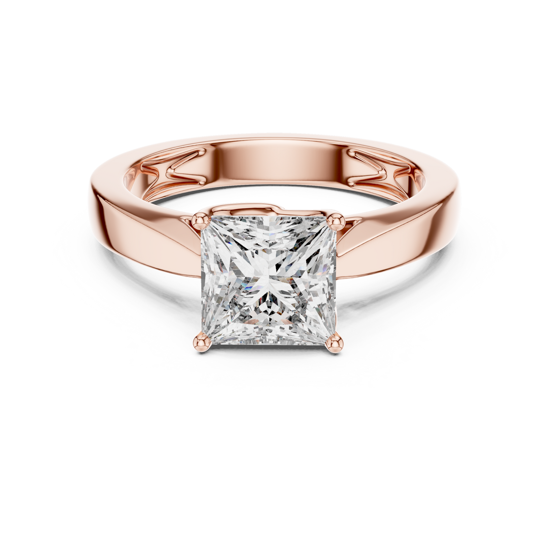 Solitaire Ring - Princess | DDLR-052 - Rose Gold