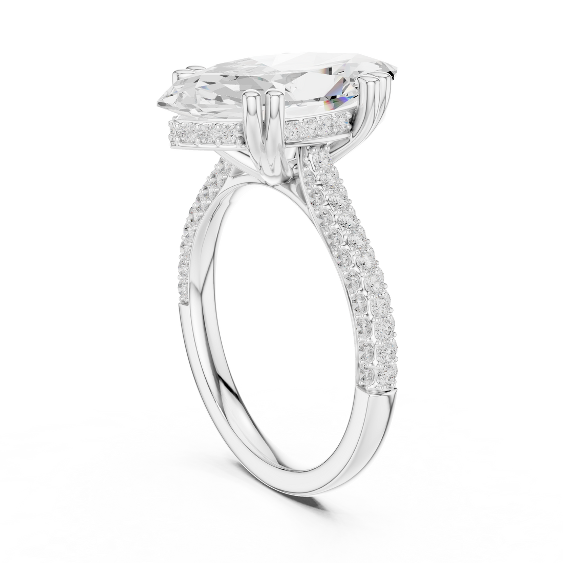 DDLR-260 - Solitaire Marquise Ring - White Gold