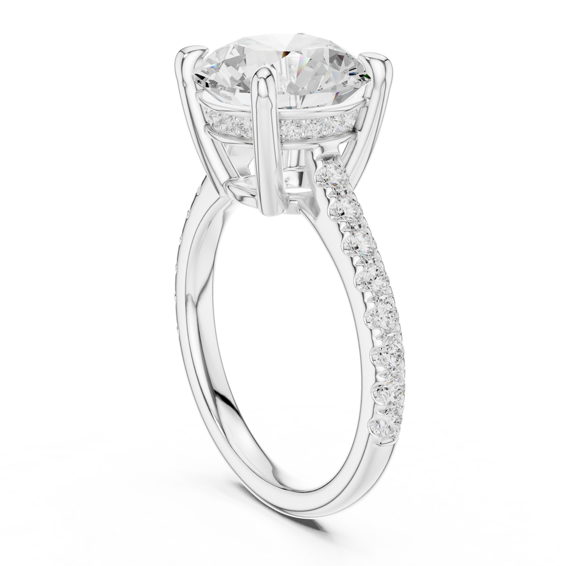 DDLR-250 - RD - Solitaire Round Ring - White Gold