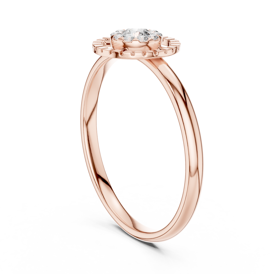 1 (266) - Fashion Round Ring - Rose Gold