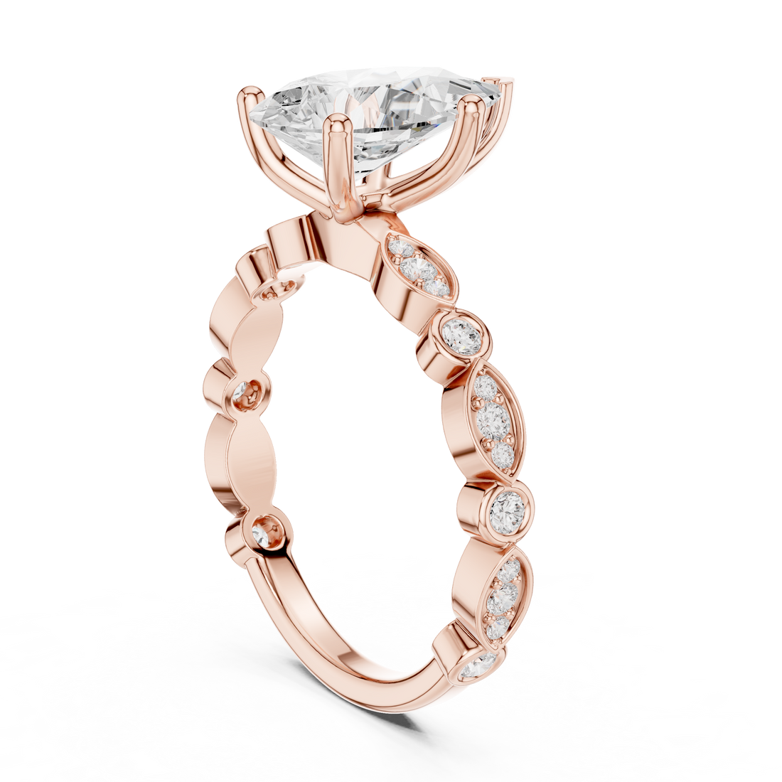 DDLR-359 - Solitaire Pear Ring - White Gold