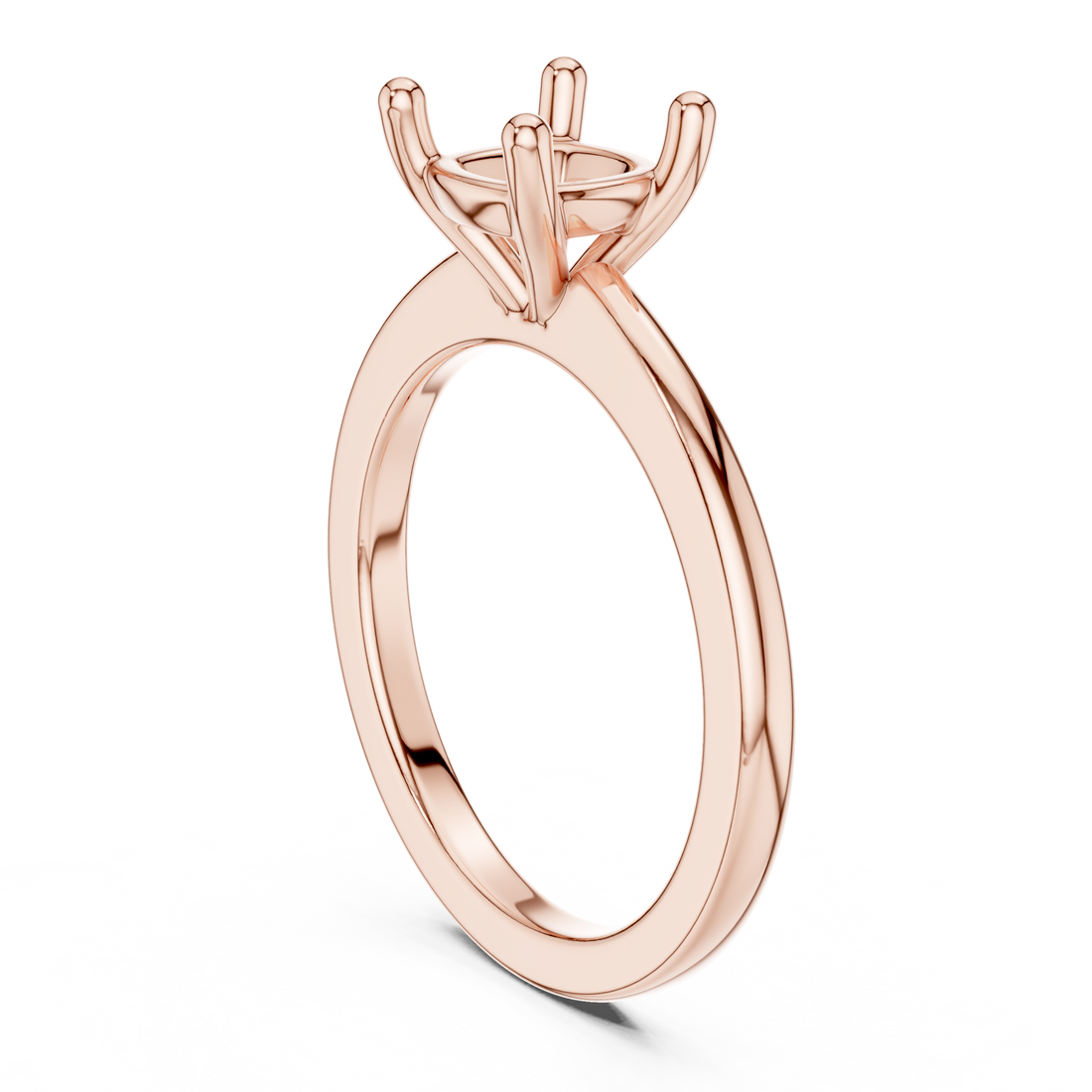 DDLR-032-CU - Solitaire Cushion Ring - White Gold