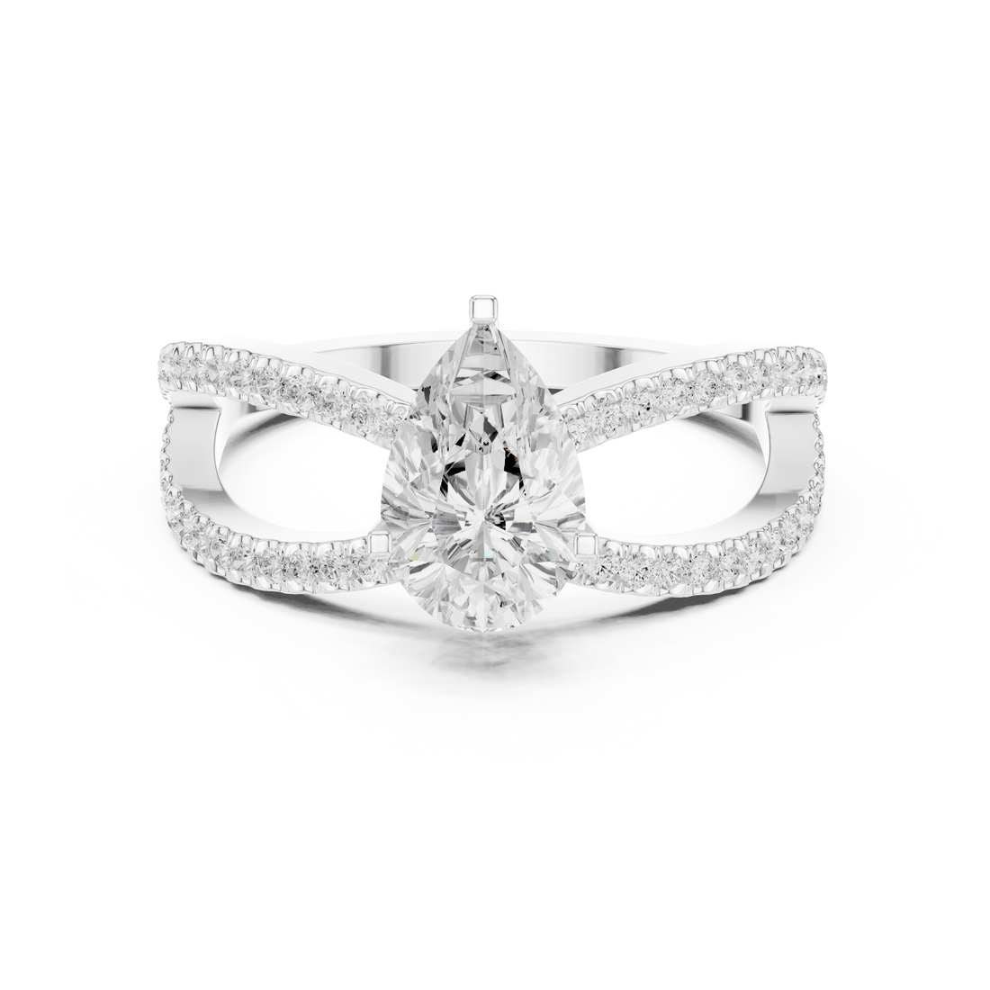 Split Shank Ring - Pear | DDLR-1092 - Rose Gold