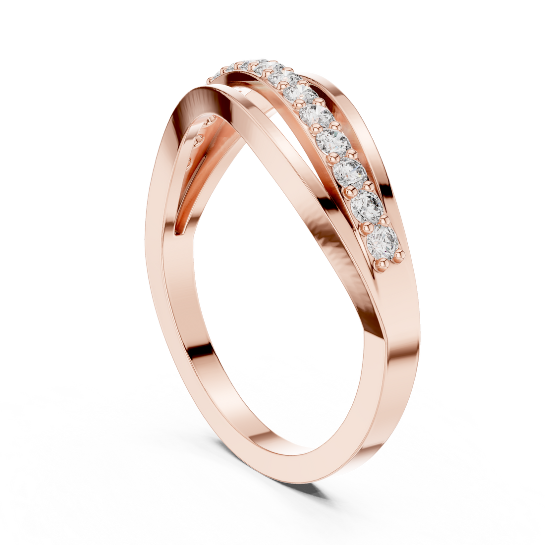 9#10069L - Fashion Round Ring - White Gold