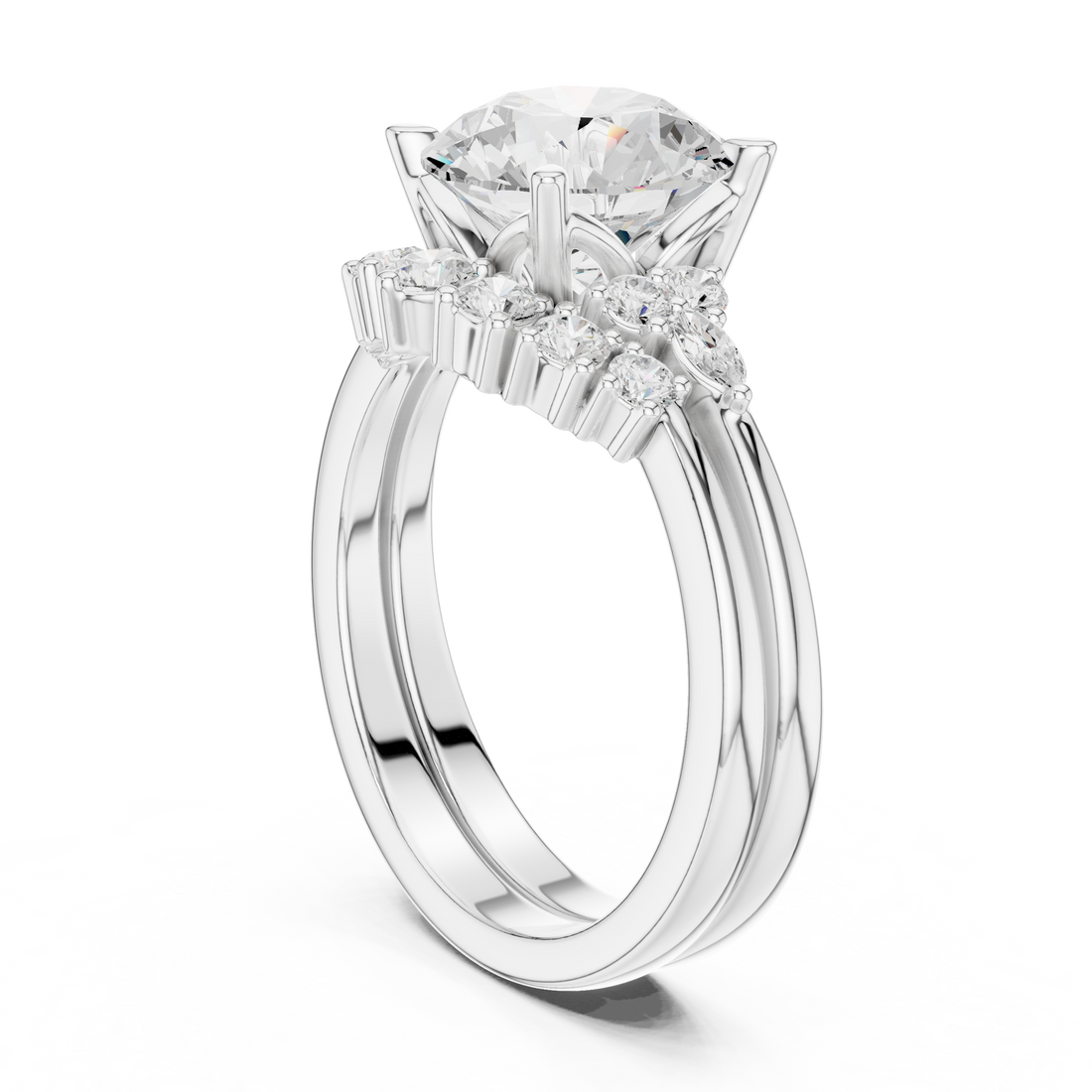 DDLR - 440 - ROUND - Solitaire Round Ring - White Gold