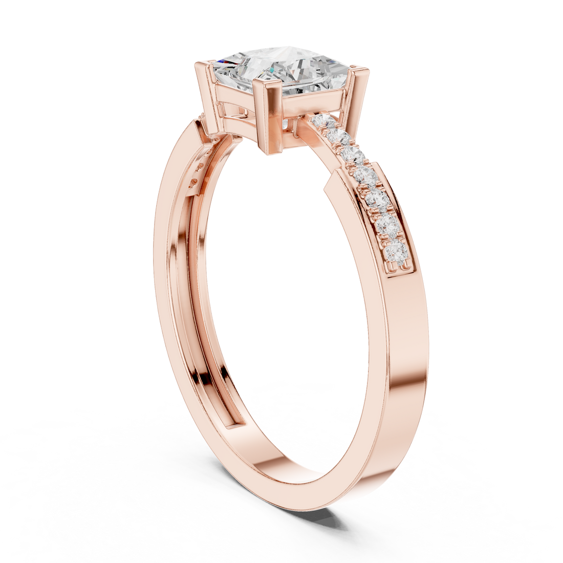 Fashion Ring - Princess | HLR-256 - White Gold