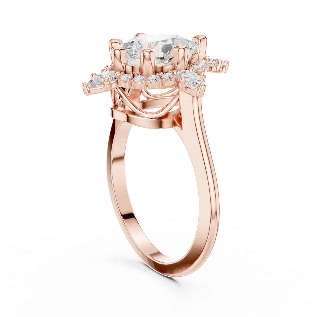 DDLR-412 - Halo Pear Ring - White Gold