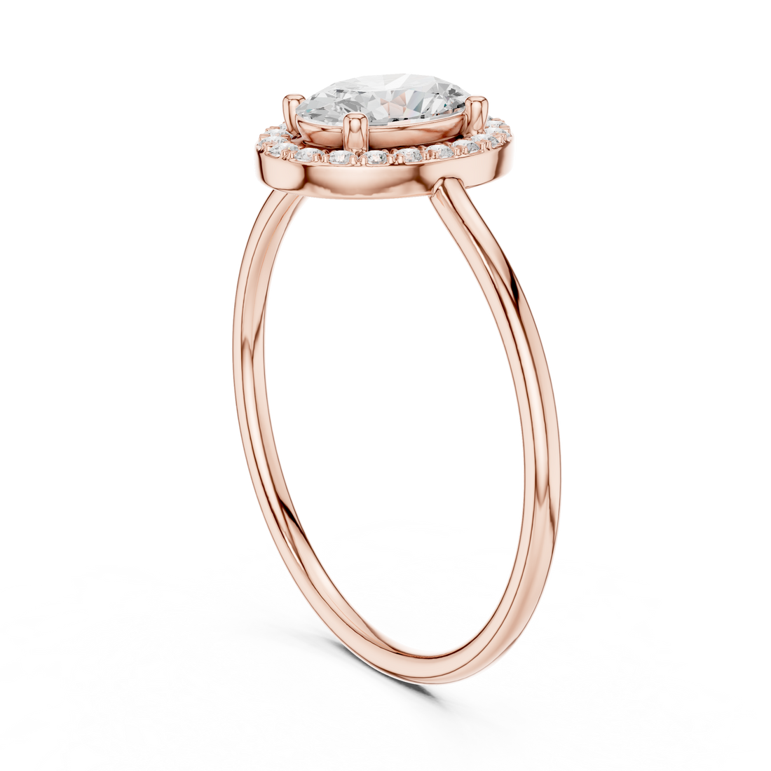 HLR-203 - Fashion Oval Ring - White Gold