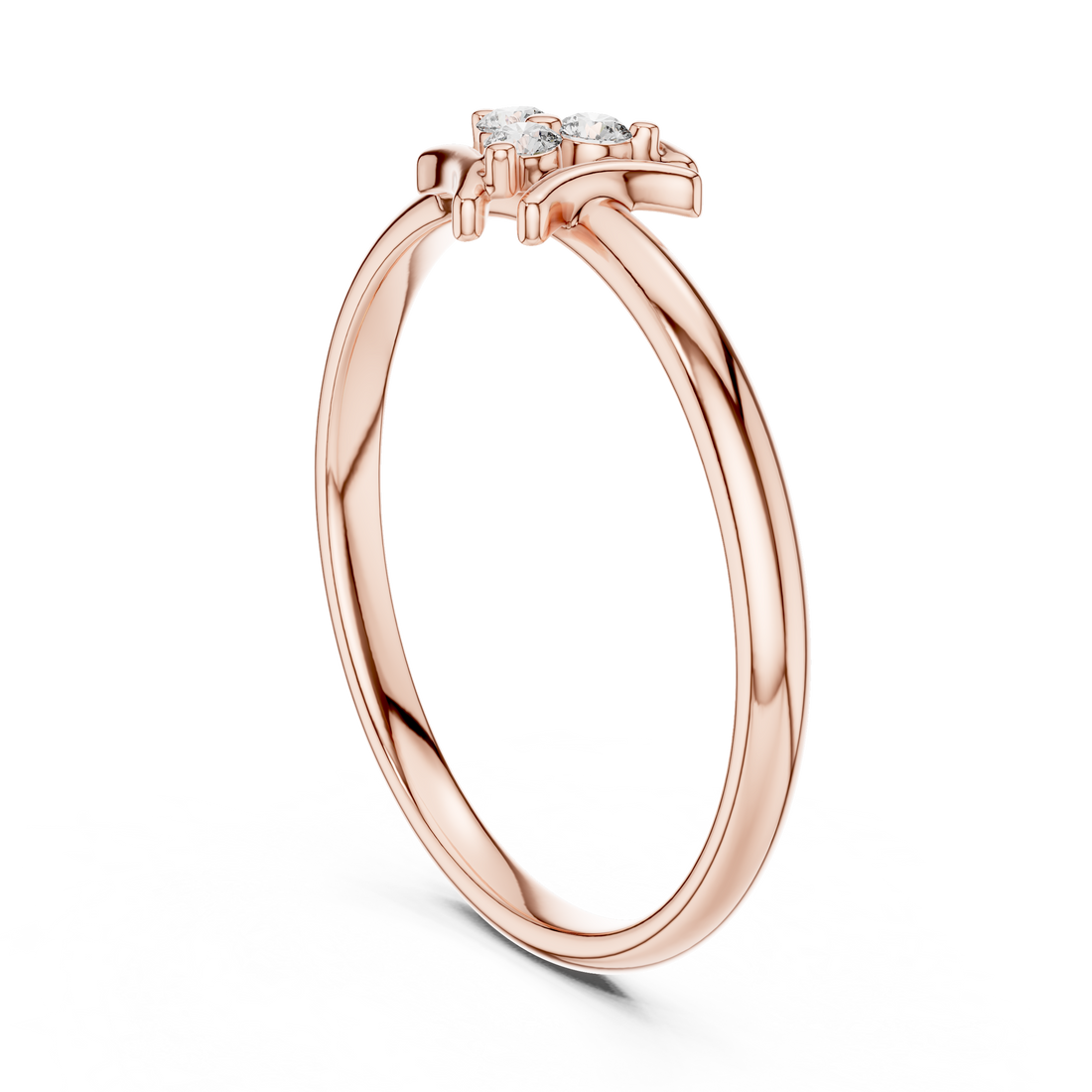 1 (364) - Fashion Round Ring - White Gold