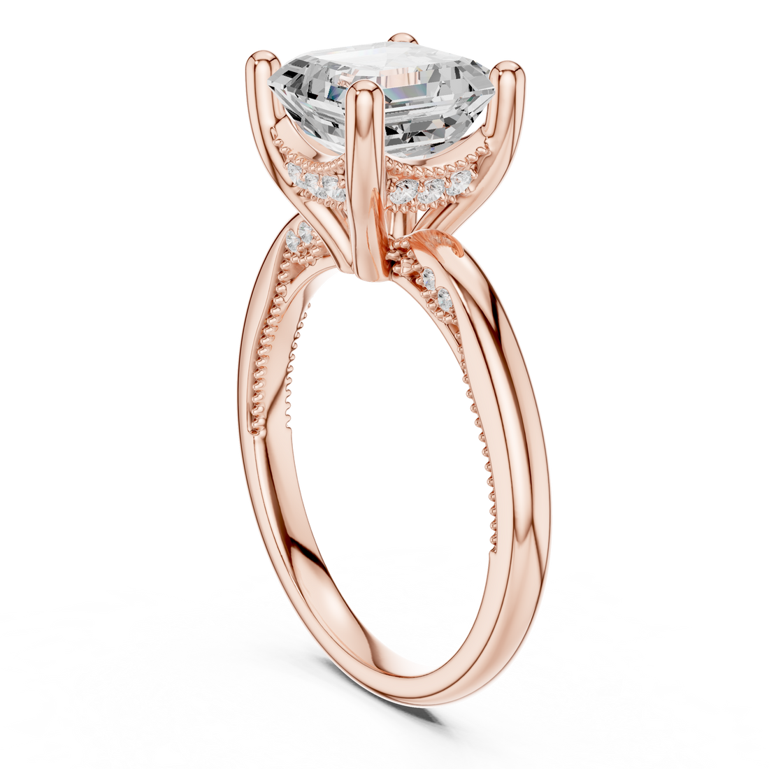 DDLR-175 - AC - Solitaire Asscher Ring - White Gold