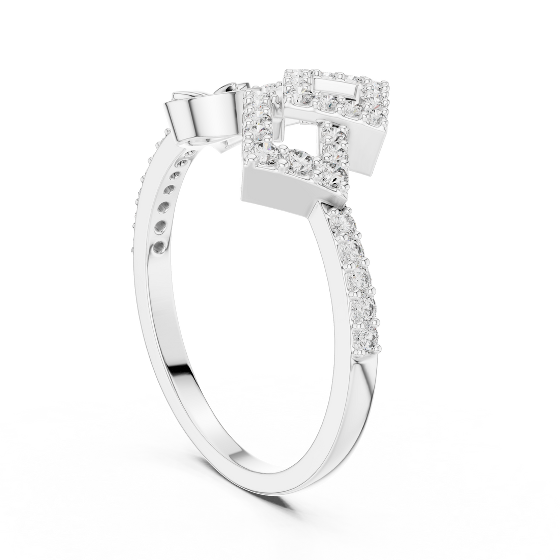 LR-01 (58) - Fashion None Ring - White Gold