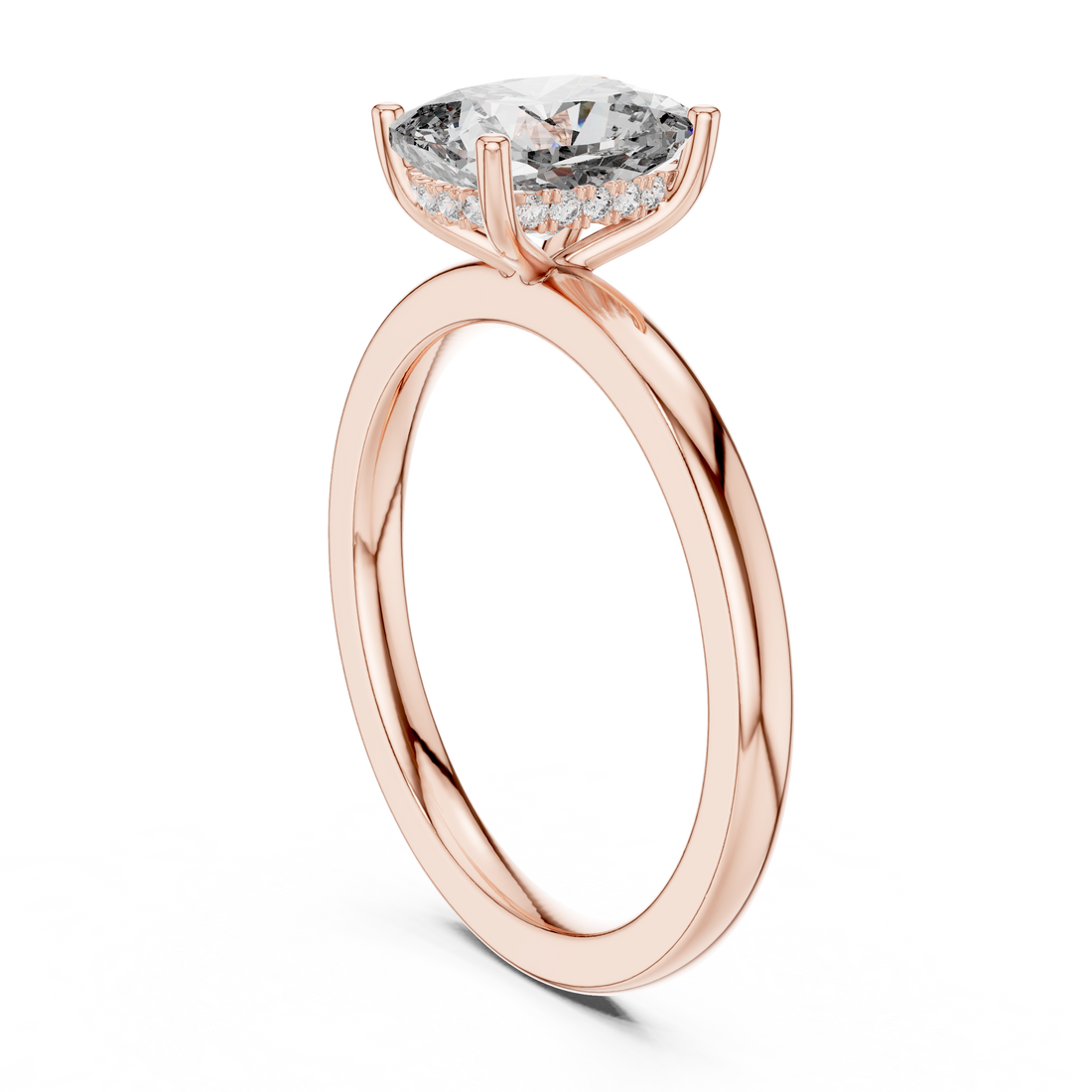 9#10037L_SS12 - Solitaire Cushion Ring - White Gold