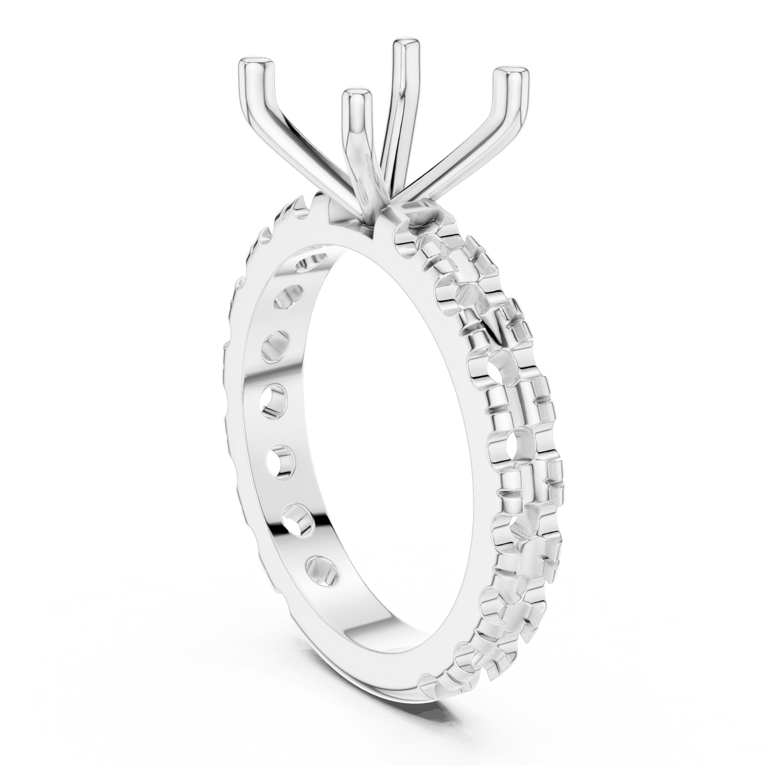 63 CUS - Solitaire Cushion Ring - White Gold