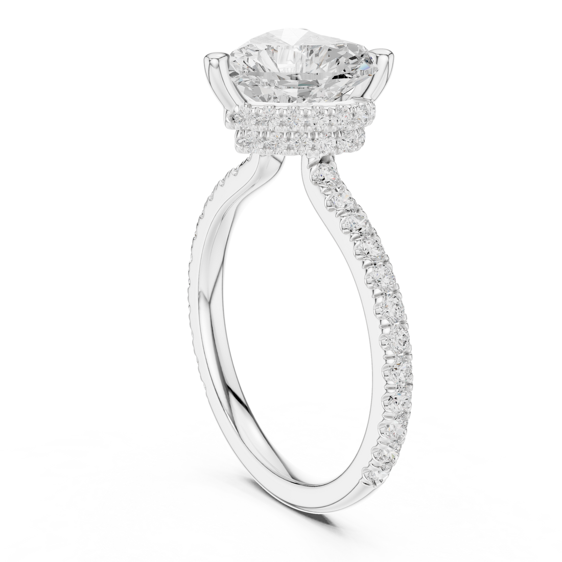 DDLR-171-HR - Solitaire Heart Ring - White Gold