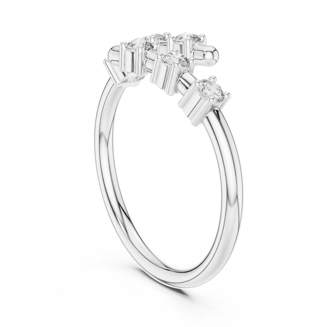15 - Bypass Round Ring - White Gold
