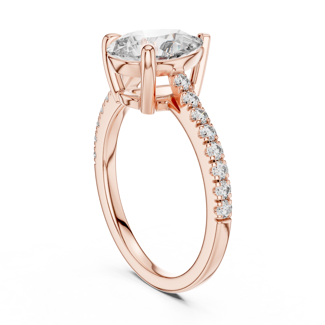 DDLR-039 - Solitaire Pear Ring - White Gold