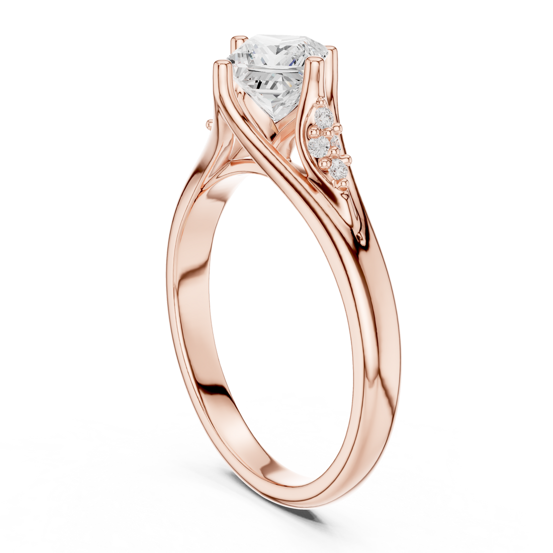 DDLR-497 - Solitaire Princess Ring - White Gold