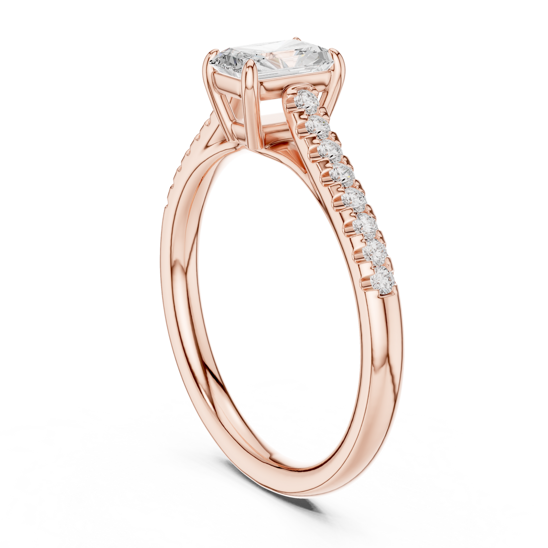 DDLR-587 - Solitaire Radiant Ring - White Gold
