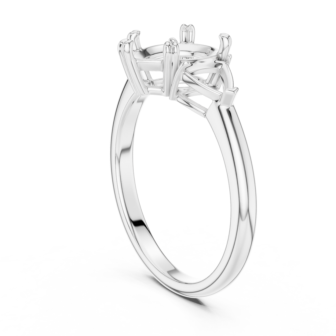 DDLR-034-PE - Three Stone Pear Ring - White Gold