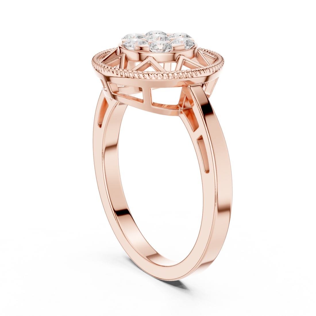 Fashion Ring - Round | DDLR-688 - White Gold