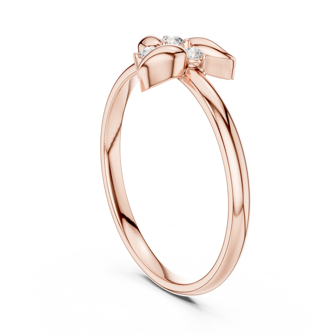 1 (444) - Fashion Round Ring - White Gold