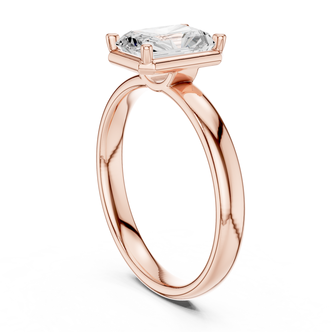 10 RA - Solitaire Radiant Ring - White Gold