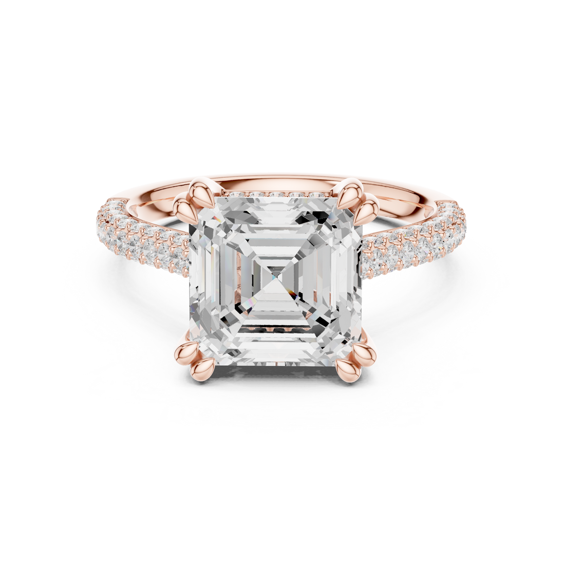 Solitaire Ring - Asscher | DDLR-952 - Rose Gold