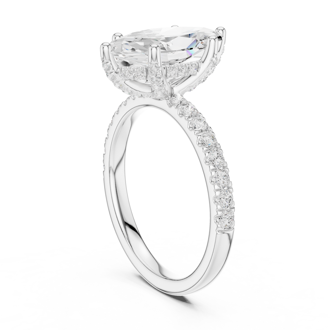 DDLR-161-MQ - Solitaire Marquise Ring - White Gold